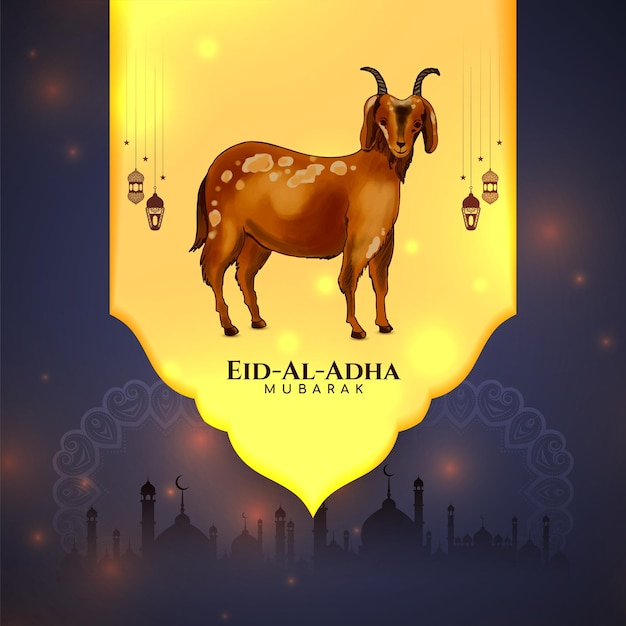 Gratis vector eid al adha mubarak islamitische religieuze festival achtergrond