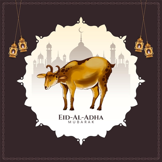 Gratis vector eid al adha mubarak religieuze moslim festival achtergrond