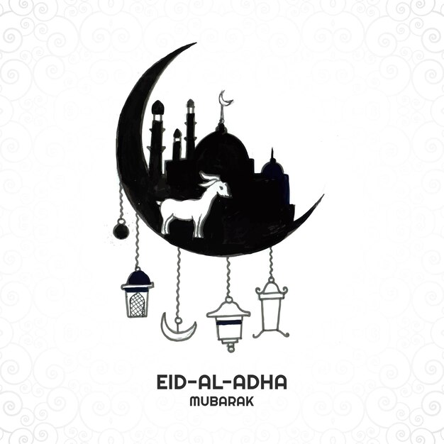 Eid al-adha wenskaart voor moslim vakantie achtergrond