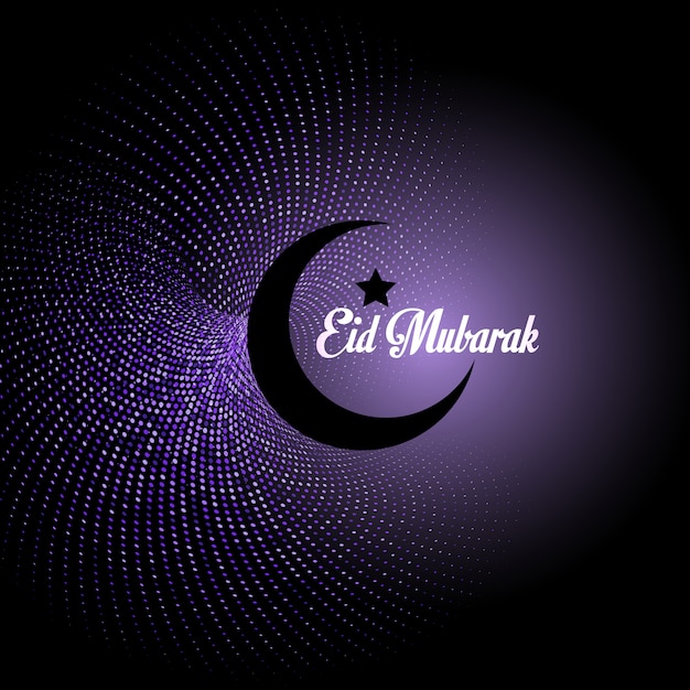 Eid mubarak-achtergrond met halve maan