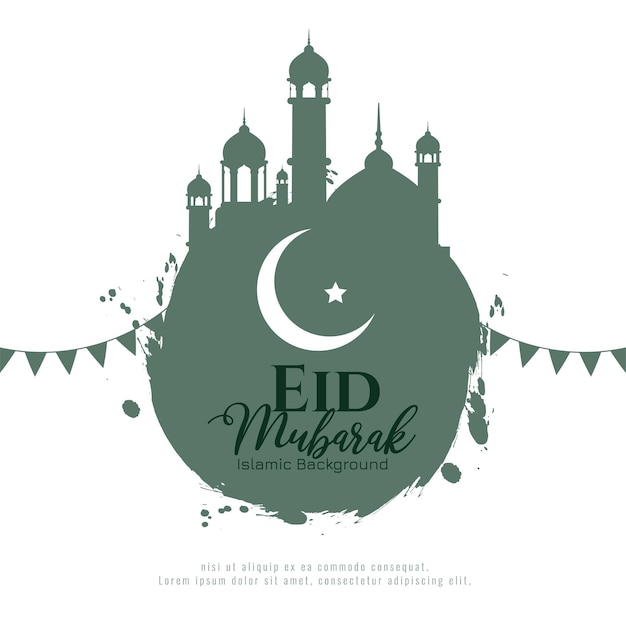 Eid mubarak cultureel islamitisch festival moskee achtergrond ontwerp vector