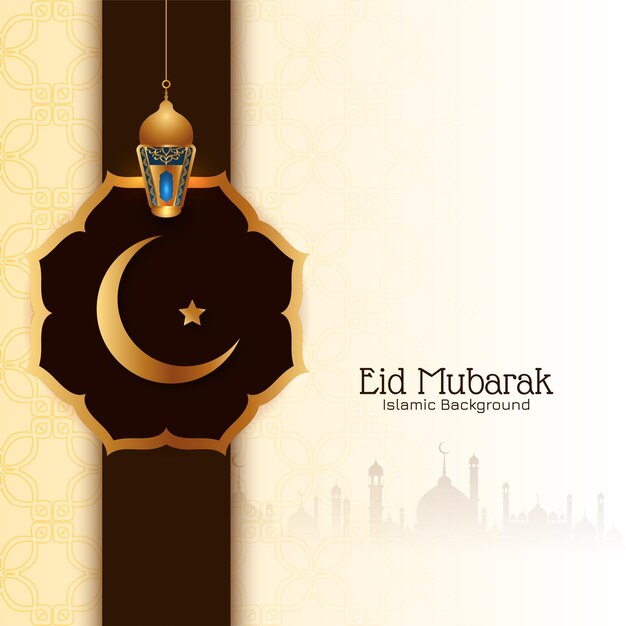 Gratis vector eid mubarak festival mooie wenskaart