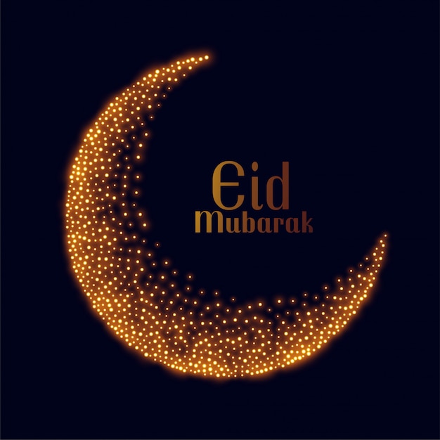 Eid mubarak gouden fonkelingsmaanontwerp