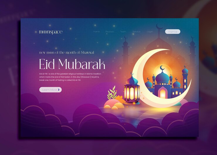Gratis Vector eid mubarak islamitische begroetingen banner illustratie ontwerp template