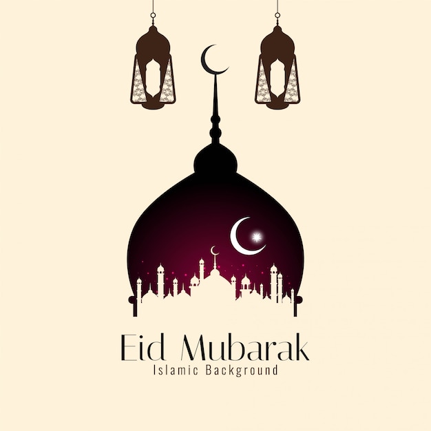 Eid mubarak islamitische religieuze elegante achtergrond