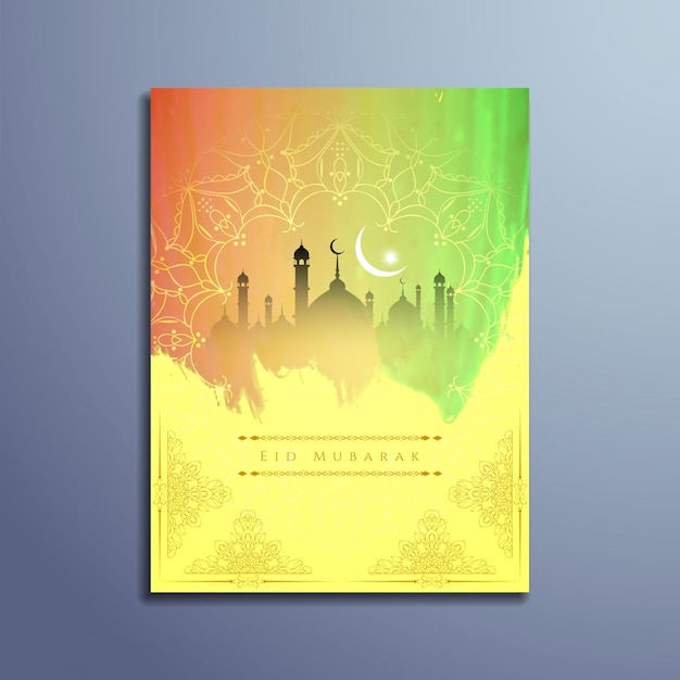 Eid mubarak kleurrijke brochure ontwerp