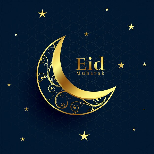 Eid mubarak mooie gouden decoratieve maanachtergrond