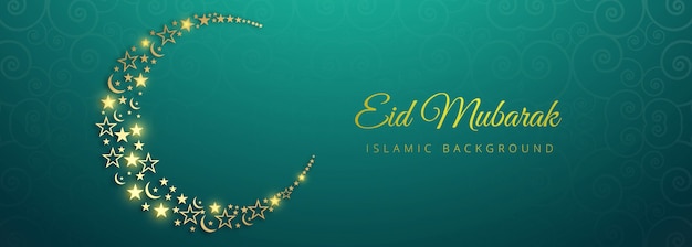 Eid mubarak moon mooie banner