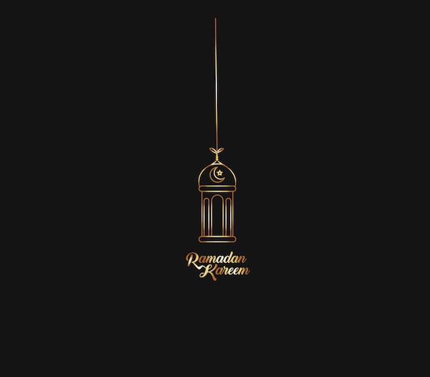 Eid Mubarak Viering Gouden Kalligrafie Stijlvolle Belettering Ramadan Kareem Tekst met Lamp Vectorillustratie