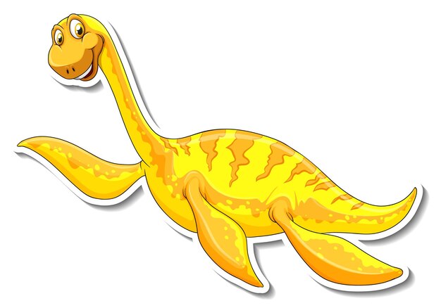 Elasmosaurus dinosaurus stripfiguur sticker