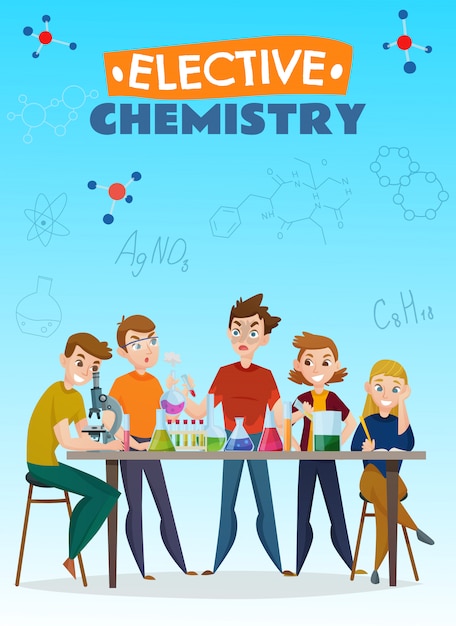 Electieve chemie cartoon poster