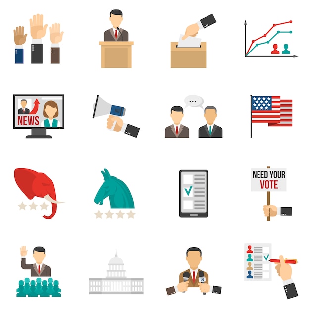 Gratis vector election color icons