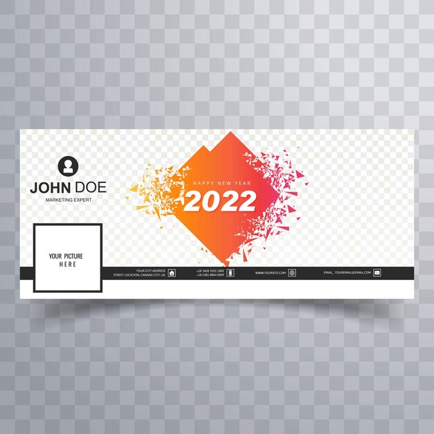 Gratis vector elegant 2022 gelukkig nieuwjaar omslagsjabloonontwerp