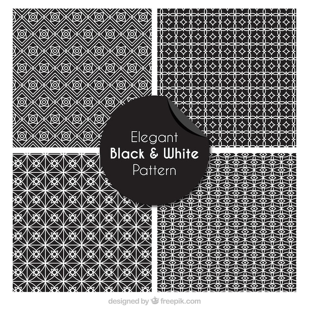 Gratis vector elegant black and white patterns