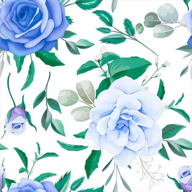 elegant bloemenkader naadloos patroon blauwe bloem