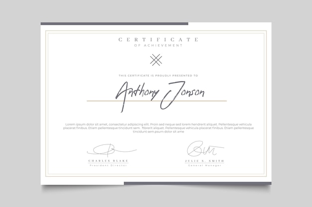 Gratis vector elegant certificaat met lijst