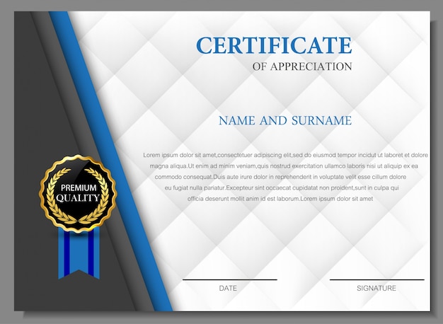 Gratis vector elegant certificaat van waardering