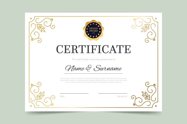 Elegant certificaatsjabloon