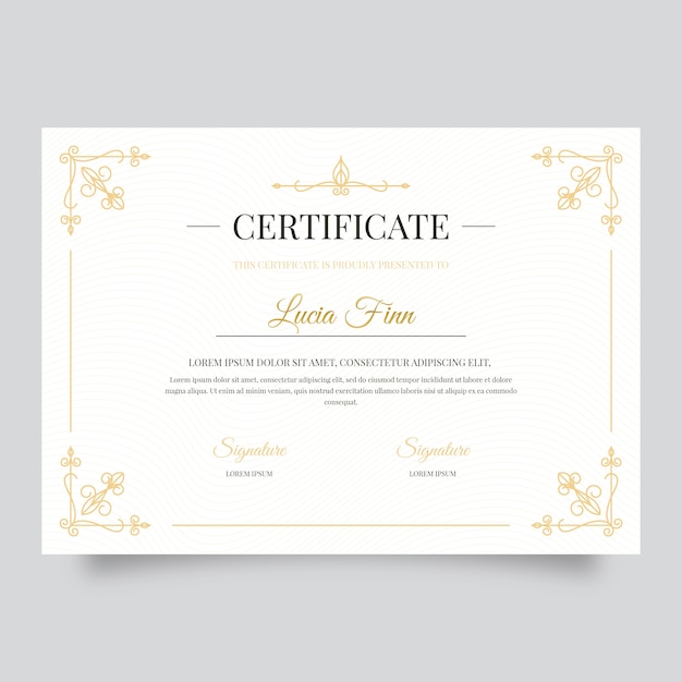 Gratis vector elegant certificaatsjabloon