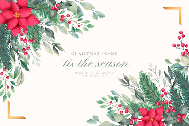 Gratis vector elegant christmas achtergrond met aquarel aard