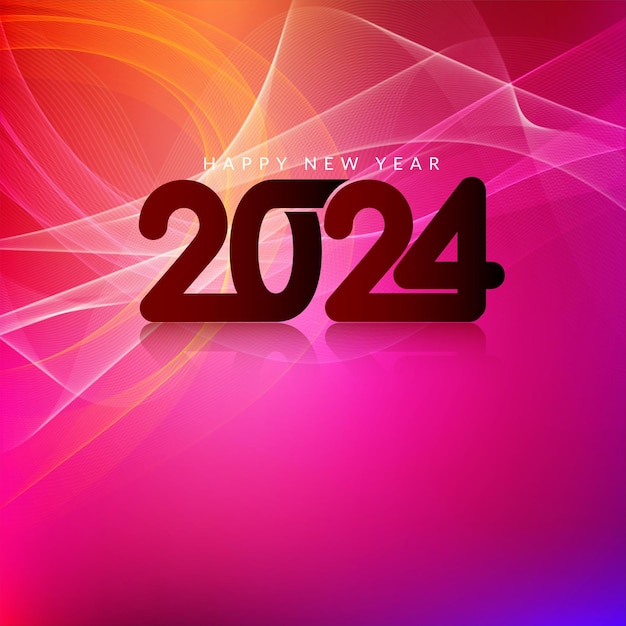 Gratis vector elegant gelukkig nieuwjaar 2024 prachtig achtergrondontwerp