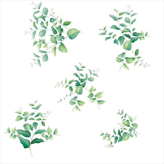 elegant groen bladeren frame boeket