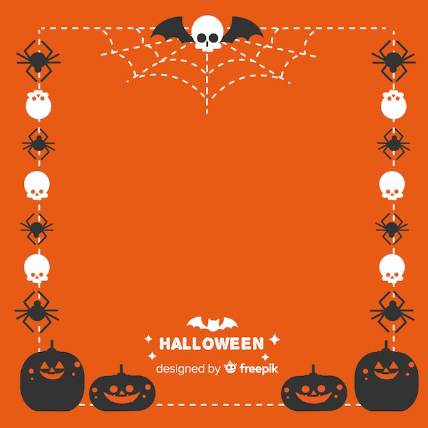 Elegant halloween-frame met plat ontwerp