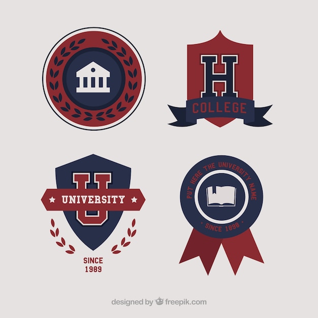 Gratis vector elegant logo's voor college