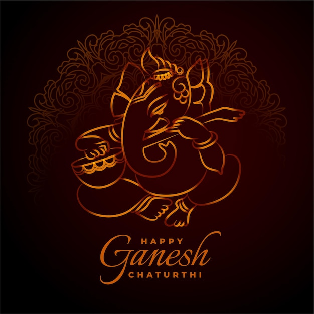 Elegant lord ganesha-ontwerp voor het indiase festival ganesh chaturthi