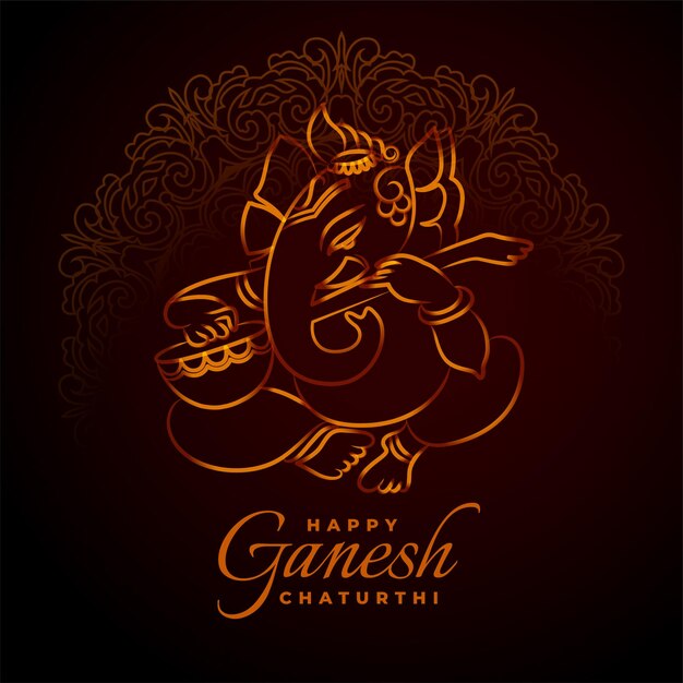 Elegant Lord Ganesha-ontwerp voor het Indiase festival Ganesh Chaturthi