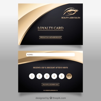 Elegant loyaliteitskaart sjabloon met gouden ontwerp