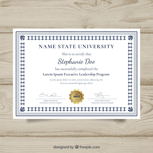 Gratis vector elegant modern certificaat