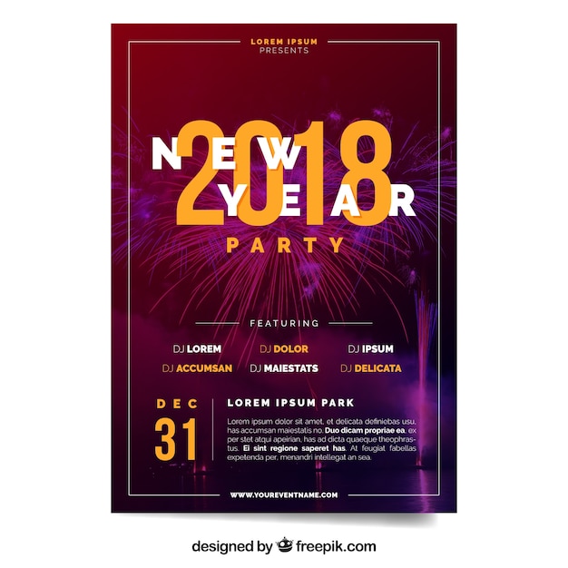 Gratis vector elegant nieuwjaarspartij 2018