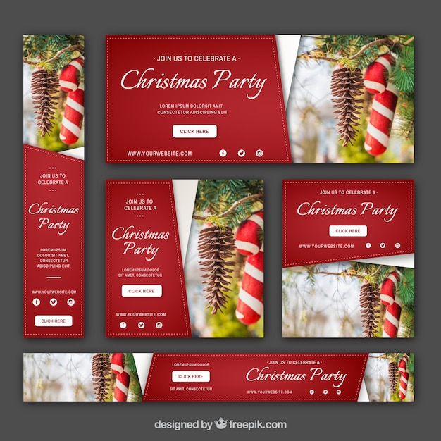 Elegant pakket met kerstbanners