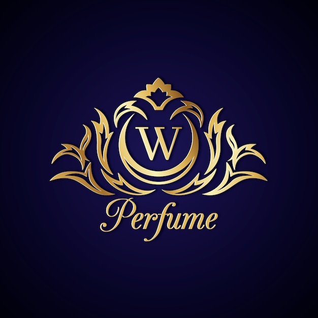 Elegant parfumlogo met gouden ontwerp