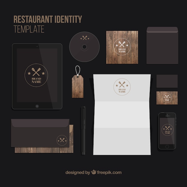 Gratis vector elegant restaurant identity template