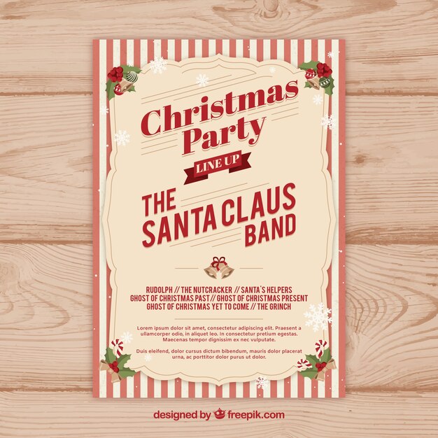 Elegant retro kerstfeest poster