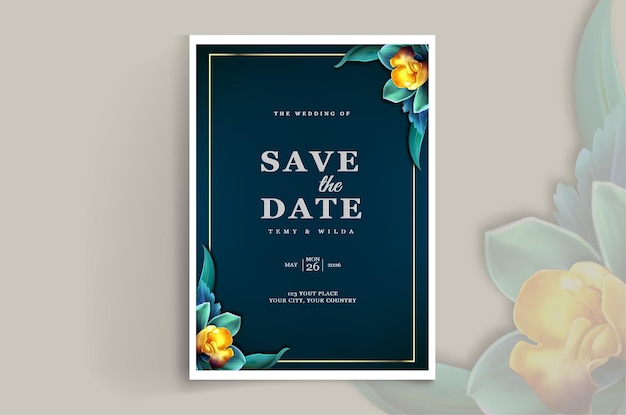 Elegant save the date bruiloft uitnodigingskaart ontwerp