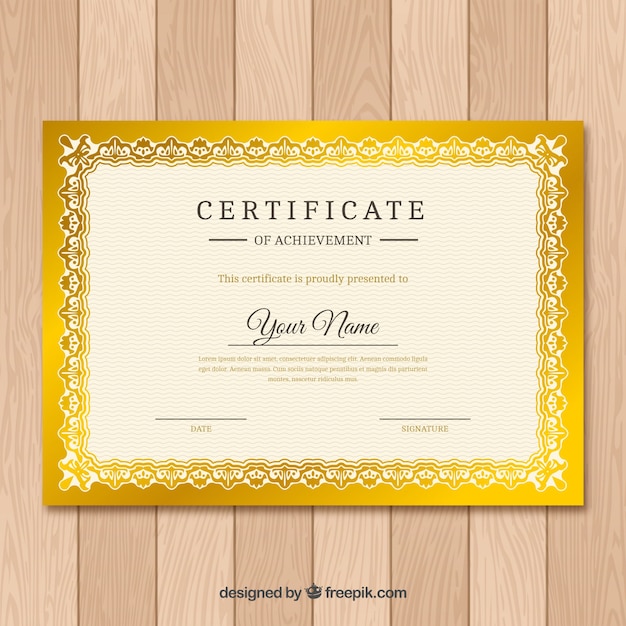 Elegant sjablooncertificaat