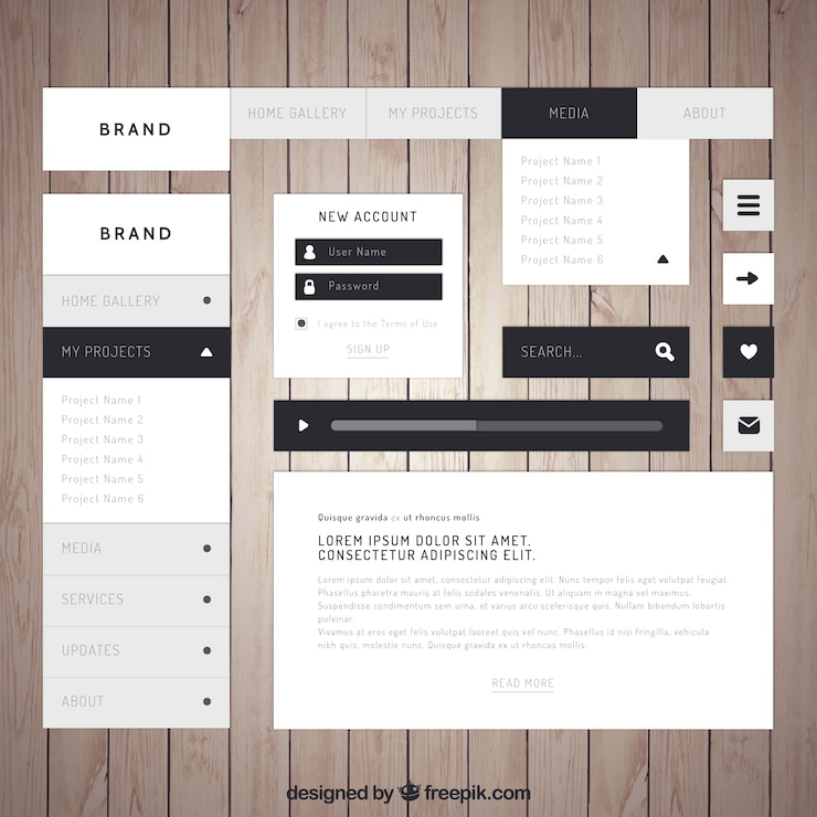 Gratis Vector elegant web element collectie