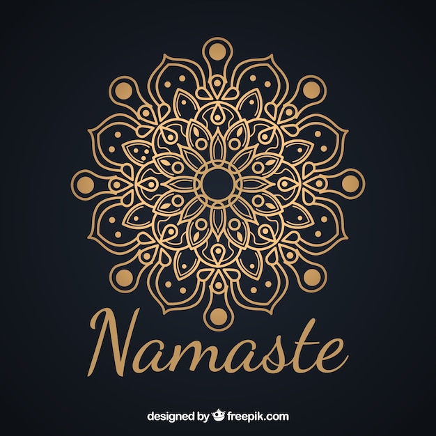 Gratis vector elegante achtergrond van namaste met mandala