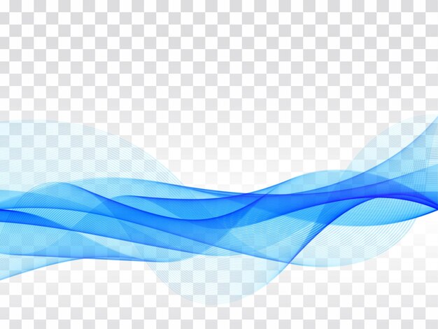 Elegante blauwe golf vloeiende transparante achtergrond