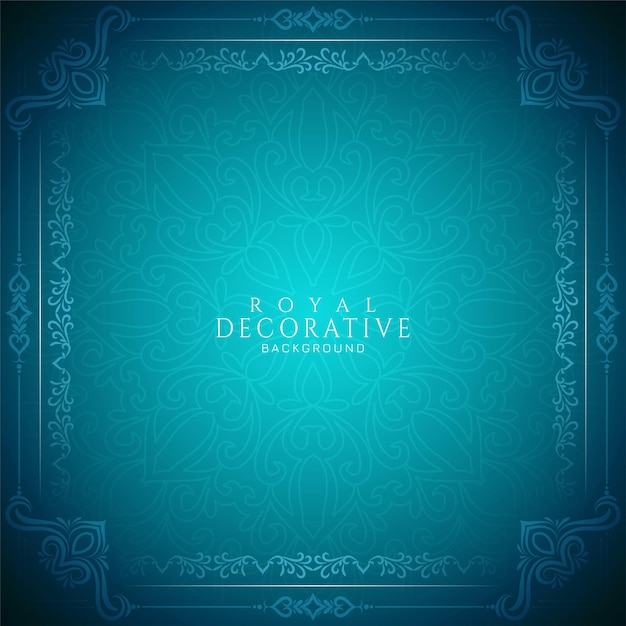 Gratis vector elegante blauwe kleur koninklijke decoratieve frame luxe achtergrond