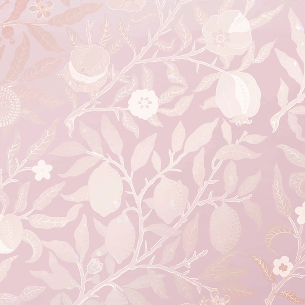 Elegante bloemenachtergrond, roze vintage patroonvector met kleurovergang