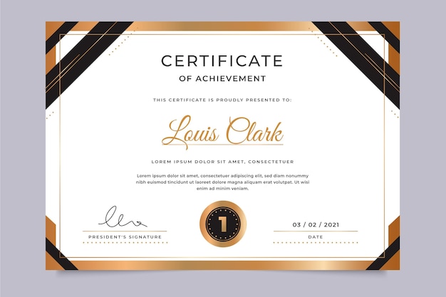 Elegante certificaatsjabloon met verloop