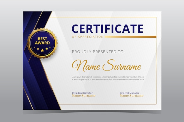 Elegante certificaatsjabloon met verloop