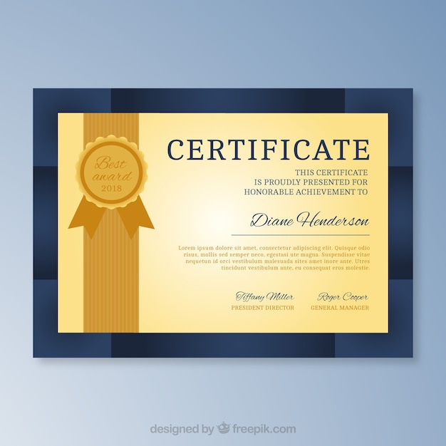 Gratis vector elegante certificaatsjabloon