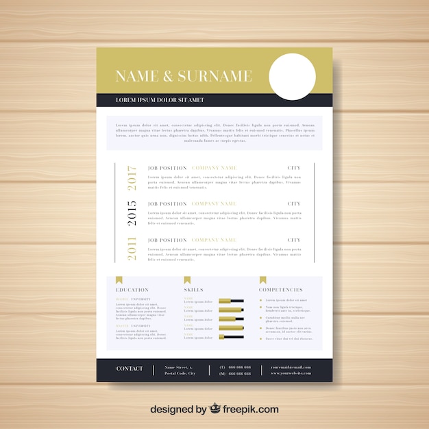 Gratis vector elegante cv-sjabloon