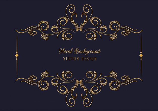 Elegante decoratieve gouden bloemenkaderachtergrond