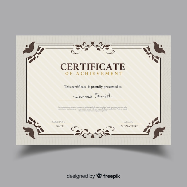 Elegante decoratieve versiering certificaatsjabloon